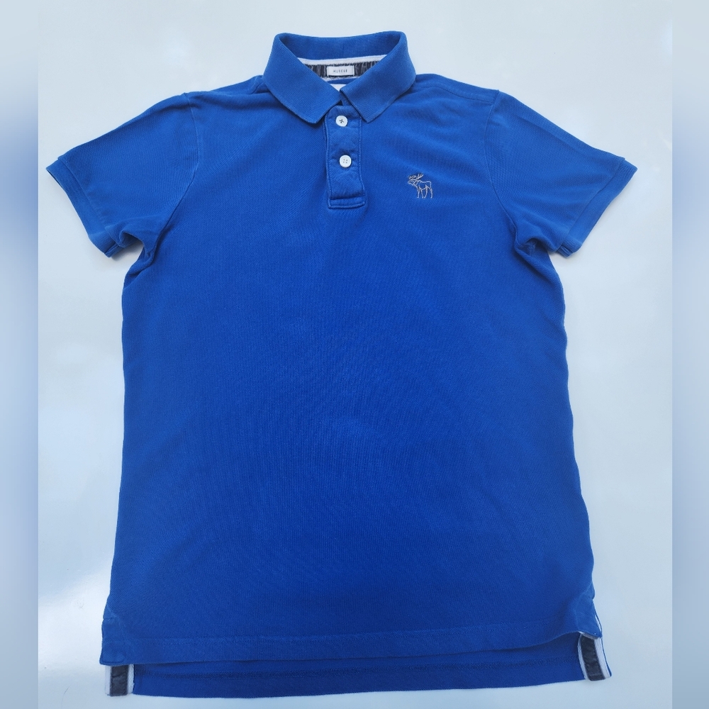 Y2K 2000's Abercrombie & Fitch Muscle Fit Royal Blue Polo- Size Large